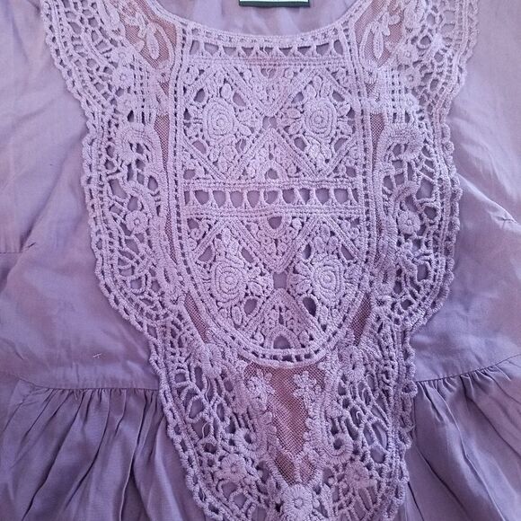 NWT Noelle S/M lavender blouse. Lace embellishments on the front - Picture 2 of 4